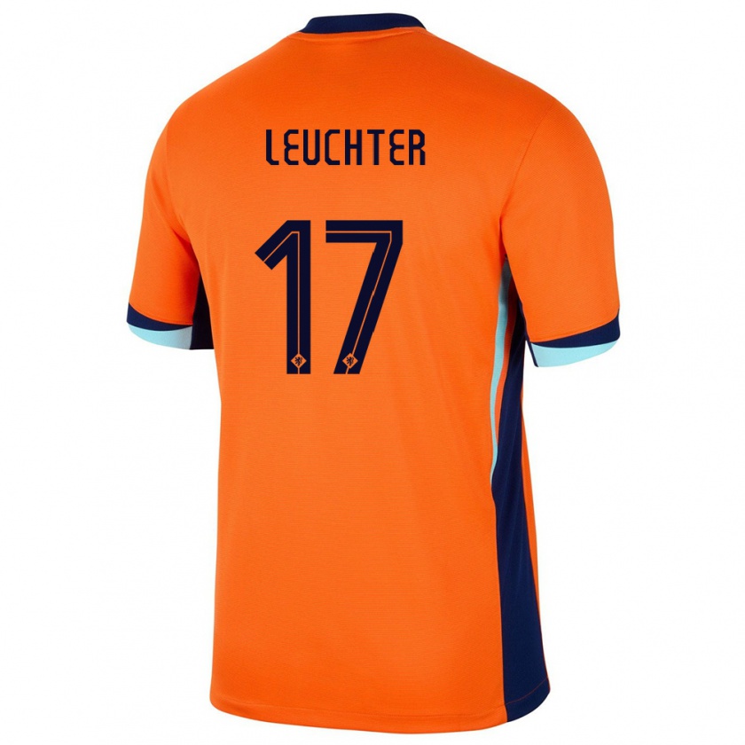 Kandiny Hombre Camiseta Países Bajos Romee Leuchter #17 Naranja 1ª Equipación 24-26 La Camisa