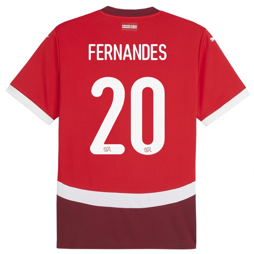 Kandiny Hombre Camiseta Suiza Edimilson Fernandes #20 Rojo 1ª Equipación 24-26 La Camisa México