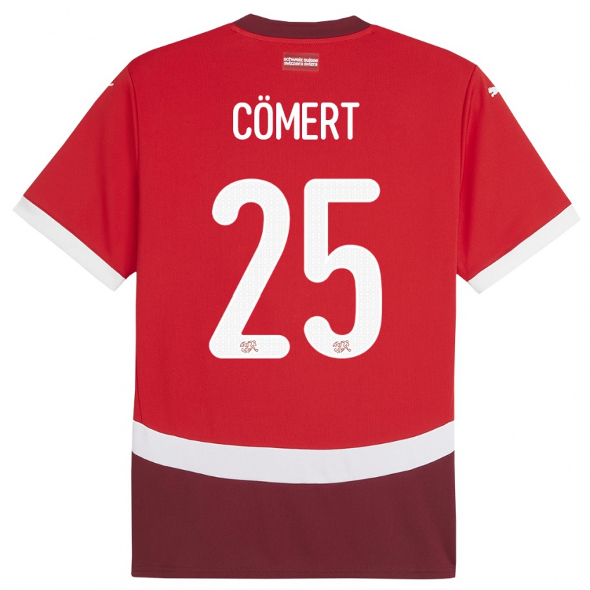 Kandiny Hombre Camiseta Suiza Eray Comert #25 Rojo 1ª Equipación 24-26 La Camisa México