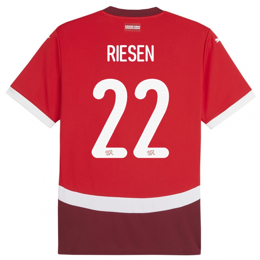 Kandiny Herren Schweiz Nadine Riesen #22 Rot Heimtrikot Trikot 24-26 T-Shirt Österreich