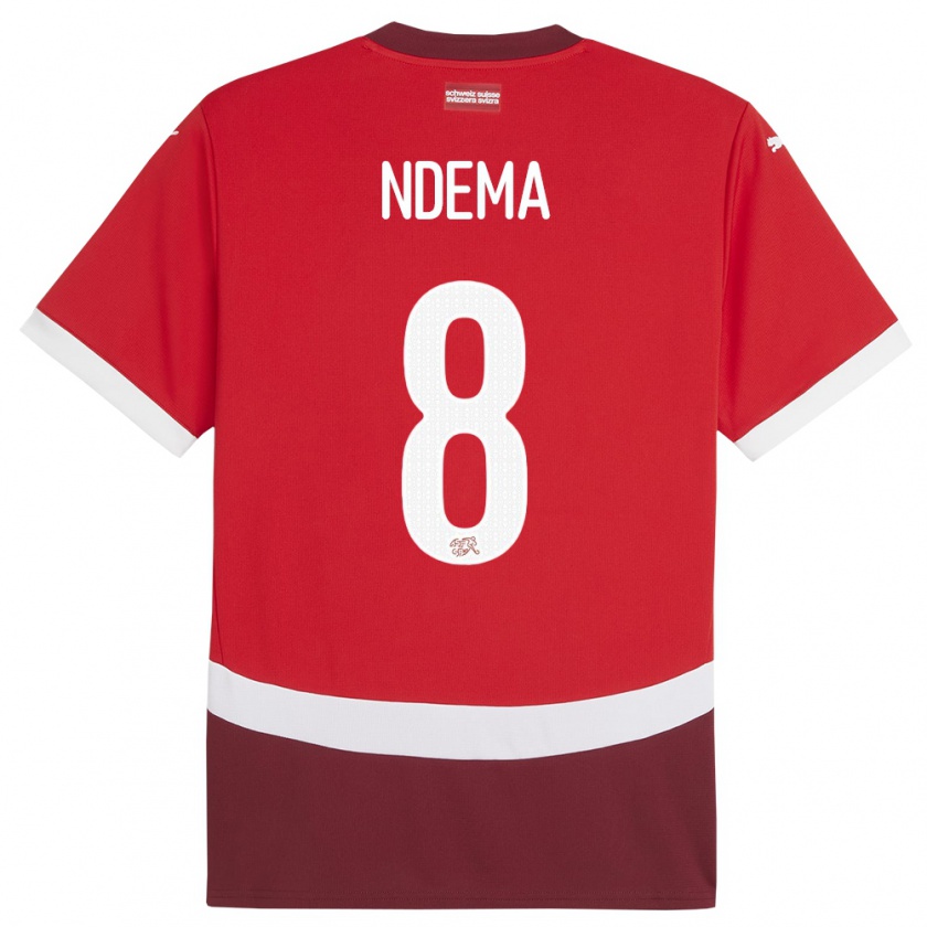 Kandiny Hombre Camiseta Suiza Lois Ndema #8 Rojo 1ª Equipación 24-26 La Camisa México