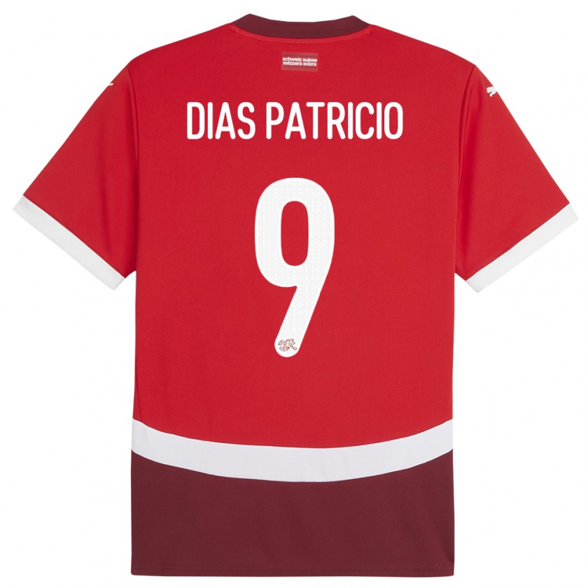 Kandiny Heren Zwitserland Alexandre Dias Patricio #9 Rood Thuisshirt Thuistenue 24-26 T-Shirt