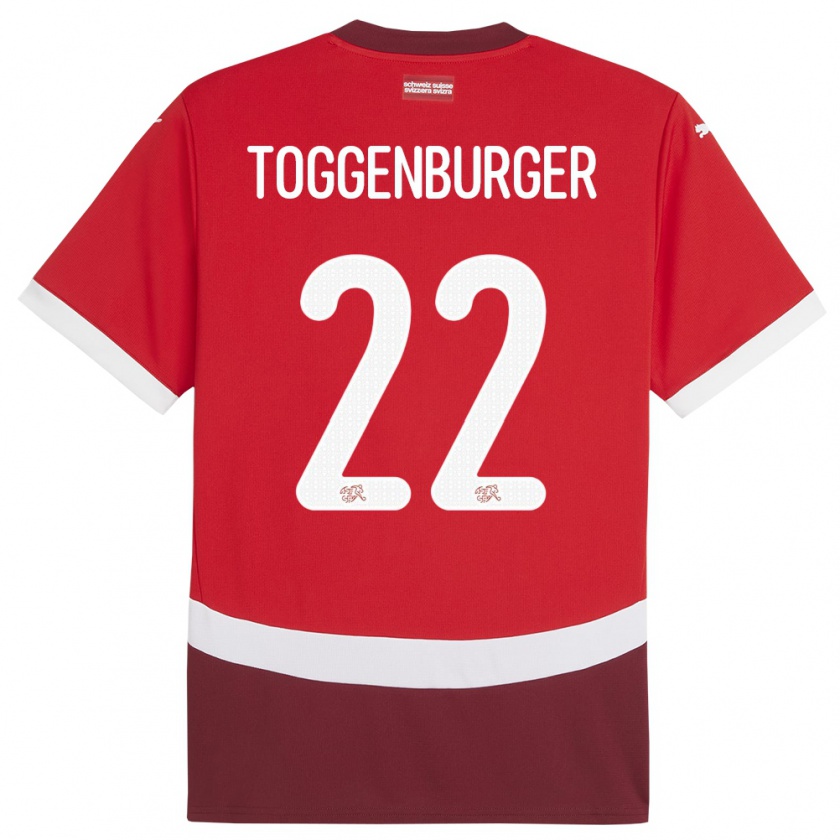 KandinyメンズスイスNando Toggenburger#22赤ホームシャツ24-26ジャージーユニフォーム