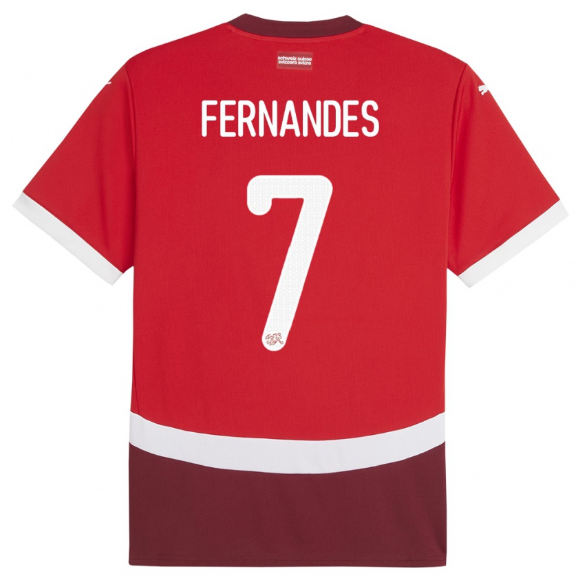 Kandiny Hombre Camiseta Suiza Ruben Fernandes #7 Rojo 1ª Equipación 24-26 La Camisa México