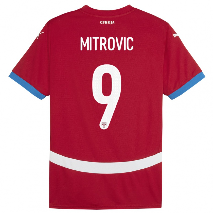 Kandiny Heren Servië Aleksandar Mitrovic #9 Rood Thuisshirt Thuistenue 24-26 T-Shirt