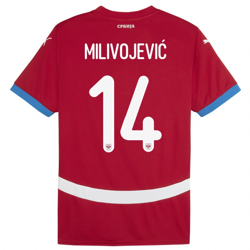 Kandiny Herren Serbien Vesna Milivojevic #14 Rot Heimtrikot Trikot 24-26 T-Shirt Österreich