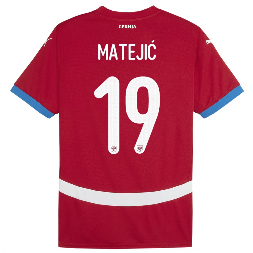 Kandiny Heren Servië Nina Matejic #19 Rood Thuisshirt Thuistenue 24-26 T-Shirt België