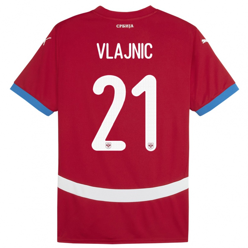 Kandiny Herren Serbien Tyla Jay Vlajnic #21 Rot Heimtrikot Trikot 24-26 T-Shirt Österreich