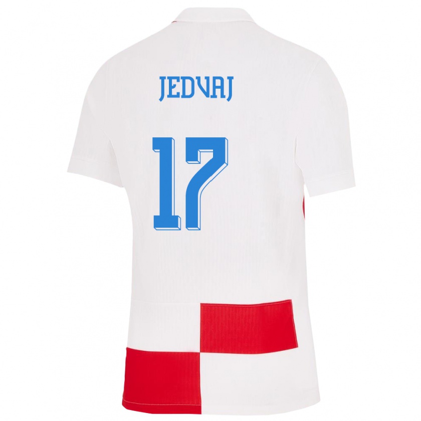 Kandiny Herren Kroatien Karla Jedvaj #17 Weiß Rot Heimtrikot Trikot 24-26 T-Shirt Österreich