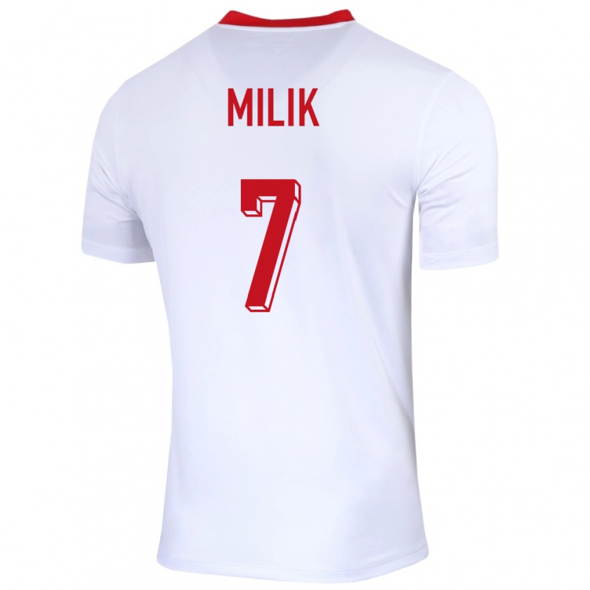 Kandiny Herren Polen Arkadiusz Milik #7 Weiß Heimtrikot Trikot 24-26 T-Shirt Österreich