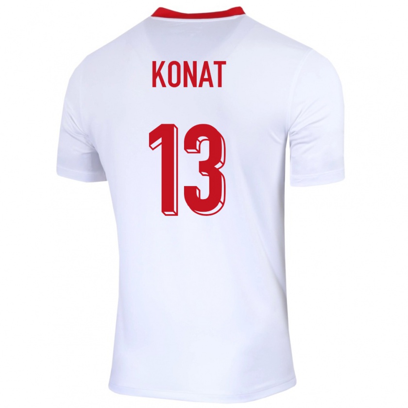 Kandiny Herren Polen Katarzyna Konat #13 Weiß Heimtrikot Trikot 24-26 T-Shirt Österreich