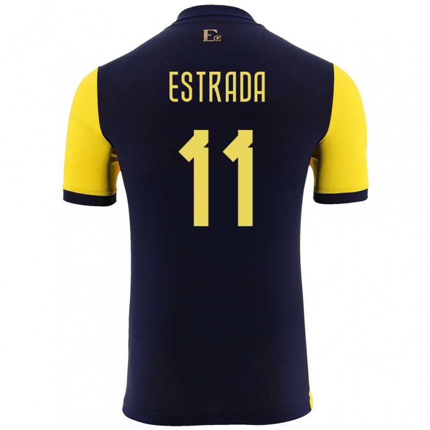 Kandiny Herren Ecuador Michael Estrada #11 Gelb Heimtrikot Trikot 24-26 T-Shirt Österreich