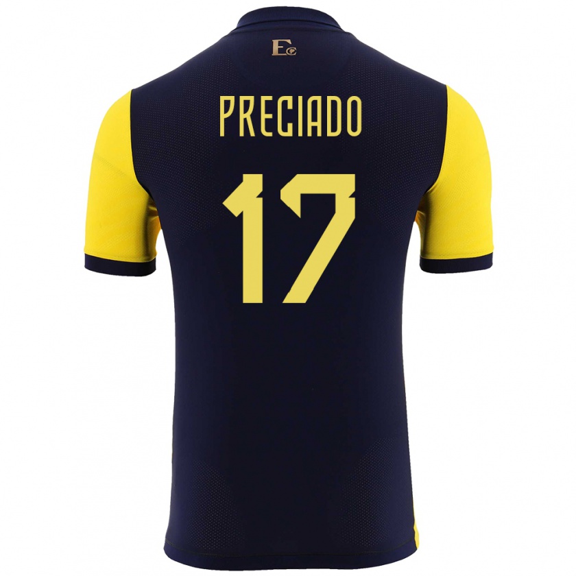 Kandiny Herren Ecuador Angelo Preciado #17 Gelb Heimtrikot Trikot 24-26 T-Shirt Österreich