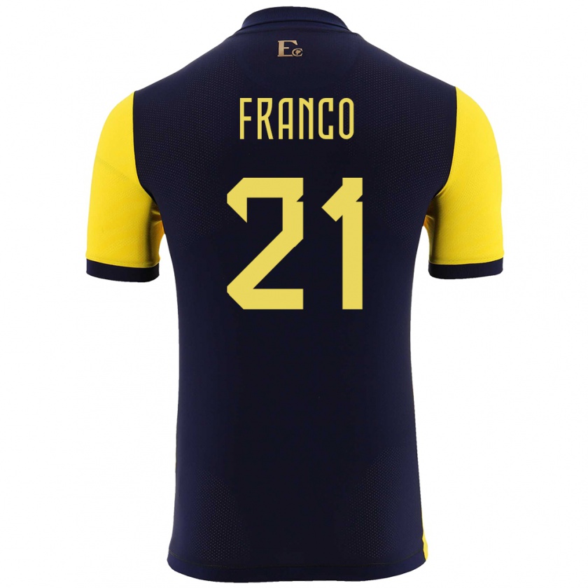 Kandiny Herren Ecuador Alan Franco #21 Gelb Heimtrikot Trikot 24-26 T-Shirt Österreich