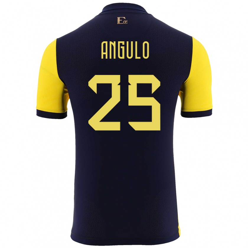 Kandiny Hombre Camiseta Ecuador Nilson Angulo #25 Amarillo 1ª Equipación 24-26 La Camisa