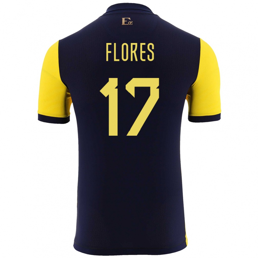 Kandiny Hombre Camiseta Ecuador Karen Flores #17 Amarillo 1ª Equipación 24-26 La Camisa