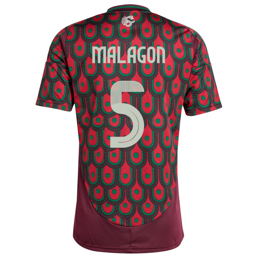 Kandiny Heren Mexico Luis Malagon #5 Kastanjebruin Thuisshirt Thuistenue 24-26 T-Shirt