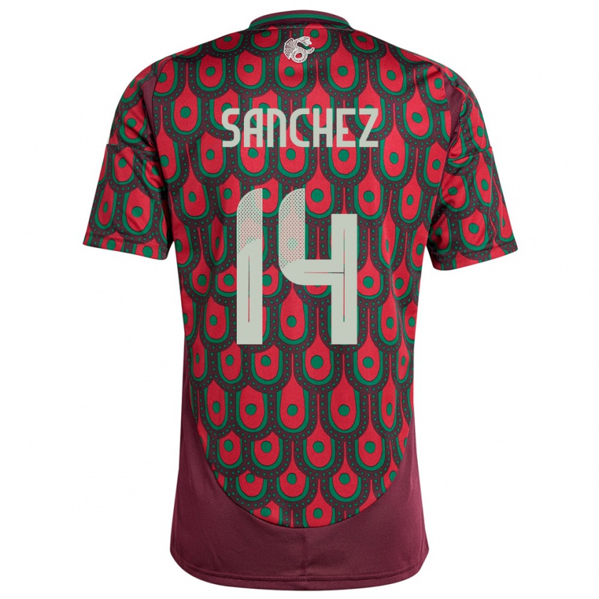 Kandiny Herren Mexiko Erick Sanchez #14 Kastanienbraun Heimtrikot Trikot 24-26 T-Shirt Österreich