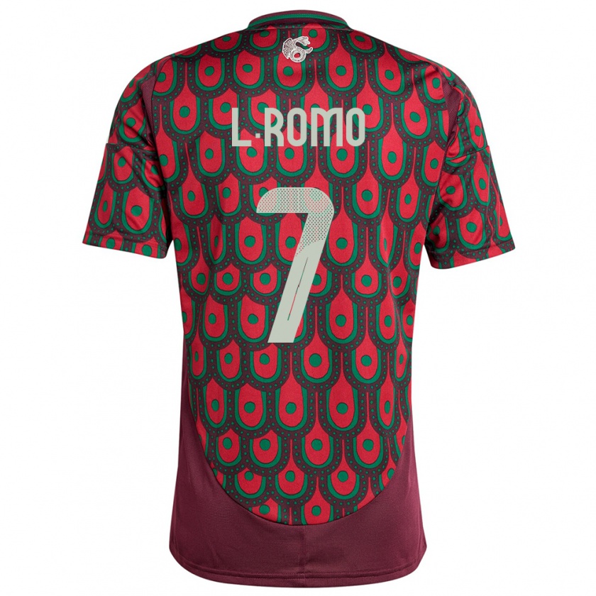 Kandiny Uomo Maglia Messico Luis Romo #7 Marrone Kit Gara Home 24-26 Maglietta