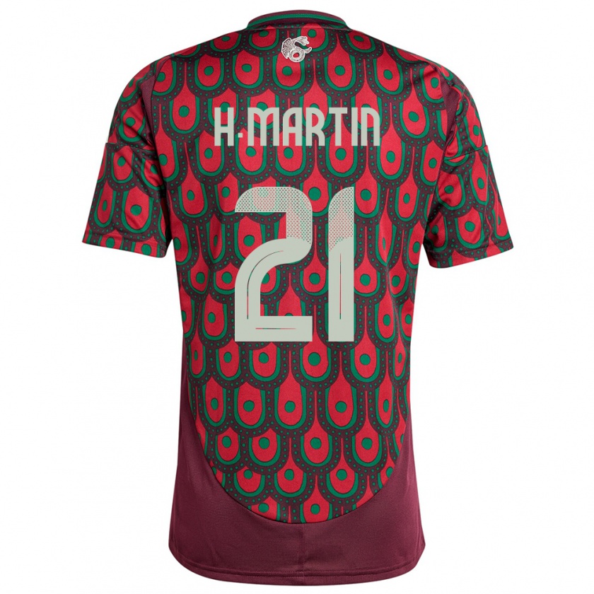 Kandiny Herren Mexiko Henry Martin #21 Kastanienbraun Heimtrikot Trikot 24-26 T-Shirt Österreich