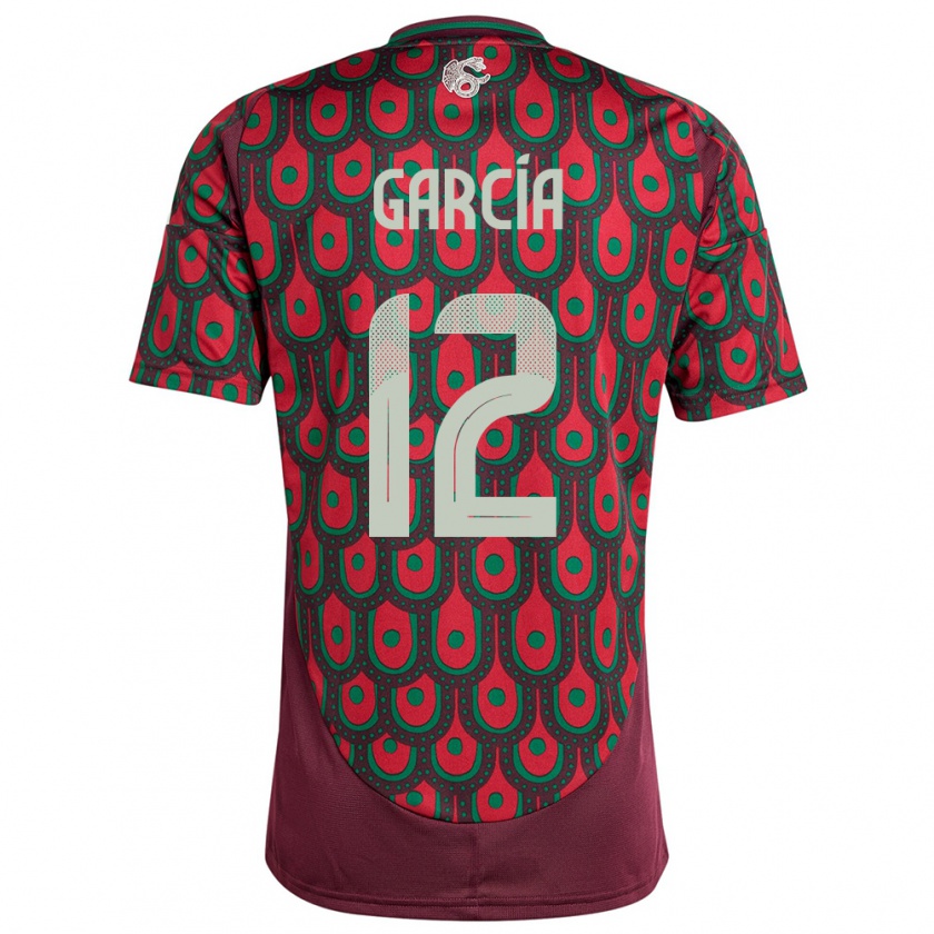 Kandiny Heren Mexico Eduardo Garcia #12 Kastanjebruin Thuisshirt Thuistenue 24-26 T-Shirt