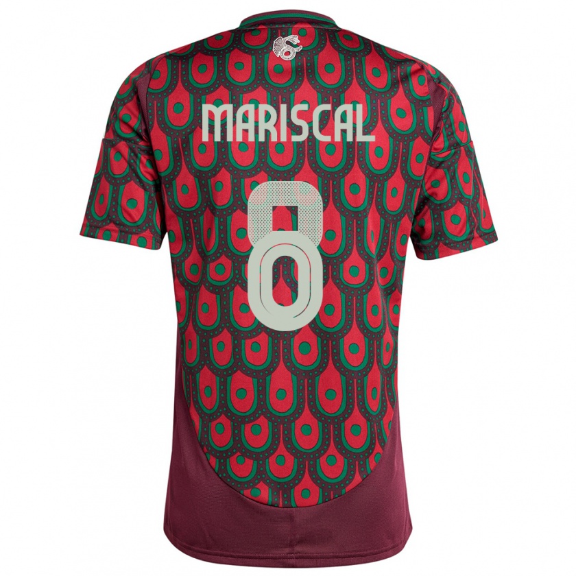 Kandiny Uomo Maglia Messico Salvador Mariscal #8 Marrone Kit Gara Home 24-26 Maglietta