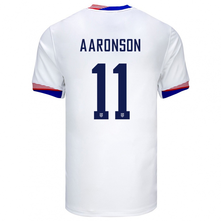 Kandiny Uomo Maglia Stati Uniti Brenden Aaronson #11 Bianco Kit Gara Home 24-26 Maglietta