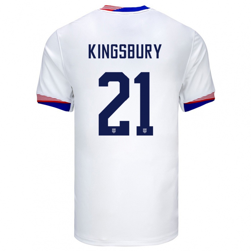 Kandiny Uomo Maglia Stati Uniti Aubrey Kingsbury #21 Bianco Kit Gara Home 24-26 Maglietta