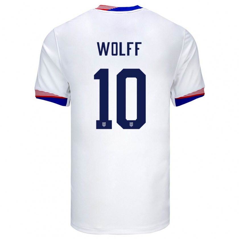 Kandiny Herren Vereinigte Staaten Owen Wolff #10 Weiß Heimtrikot Trikot 24-26 T-Shirt Österreich