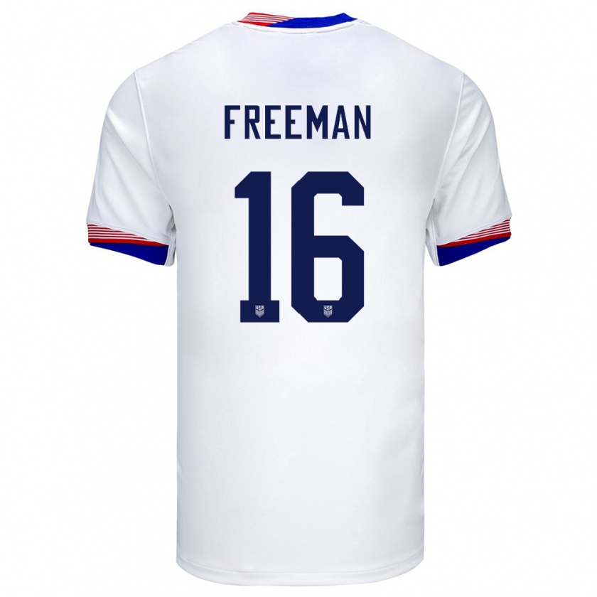 Kandiny Heren Verenigde Staten Alex Freeman #16 Wit Thuisshirt Thuistenue 24-26 T-Shirt