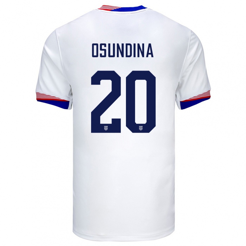 Kandiny Uomo Maglia Stati Uniti Korede Osundina #20 Bianco Kit Gara Home 24-26 Maglietta