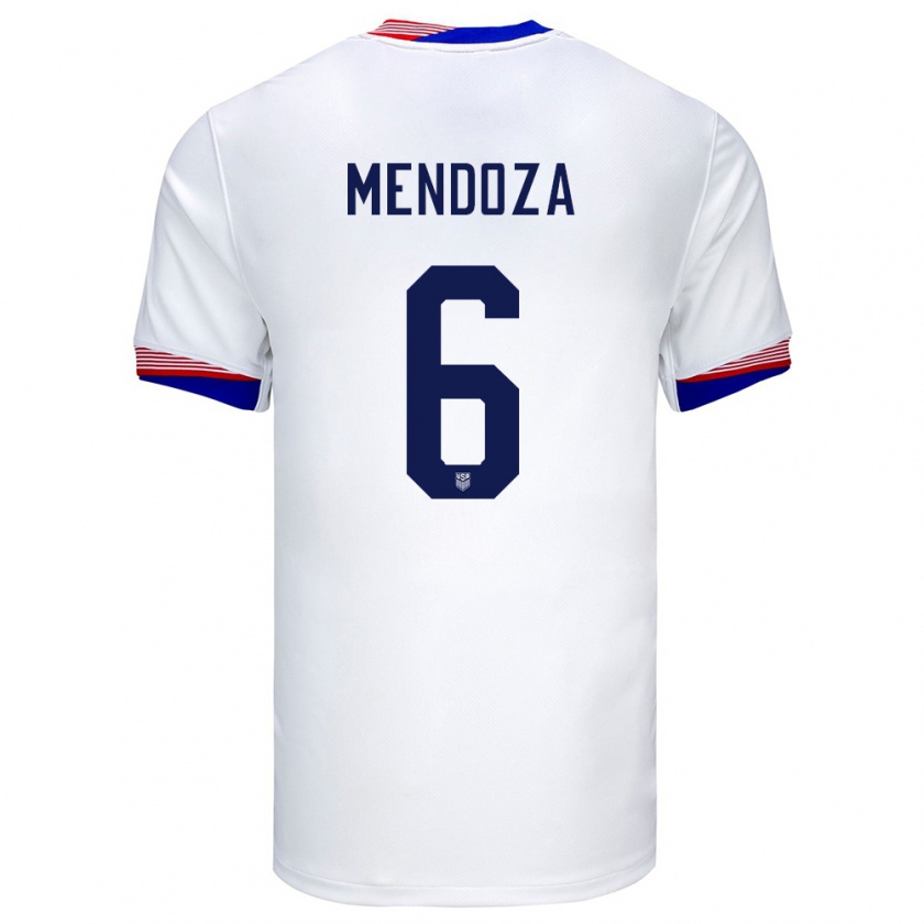 Kandinyメンズアメリカ合衆国Edwyn Mendoza#6白ホームシャツ24-26ジャージーユニフォーム