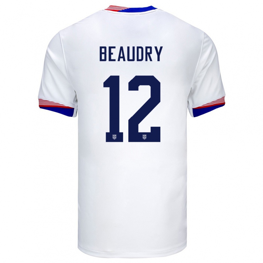 Kandiny Herren Vereinigte Staaten Adam Beaudry #12 Weiß Heimtrikot Trikot 24-26 T-Shirt Österreich