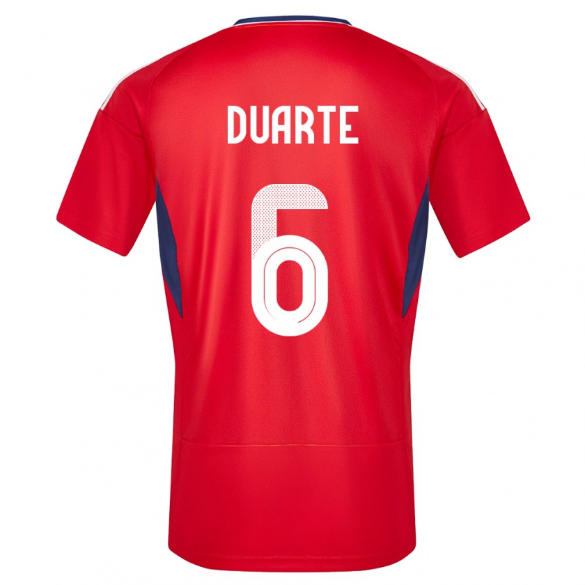 Kandiny Heren Costa Rica Oscar Duarte #6 Rood Thuisshirt Thuistenue 24-26 T-Shirt