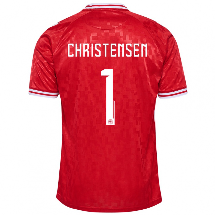 Kandiny Heren Denemarken Lene Christensen #1 Rood Thuisshirt Thuistenue 24-26 T-Shirt