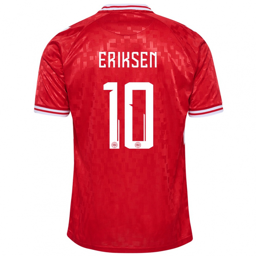 Kandiny Heren Denemarken Christian Eriksen #10 Rood Thuisshirt Thuistenue 24-26 T-Shirt