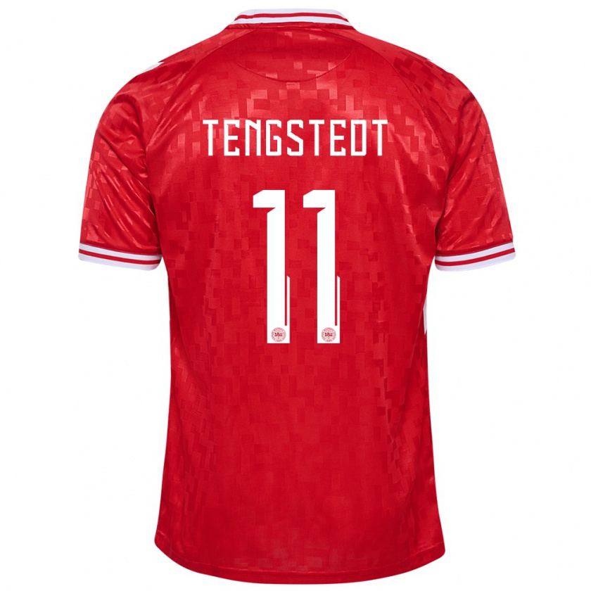 Kandiny Heren Denemarken Casper Tengstedt #11 Rood Thuisshirt Thuistenue 24-26 T-Shirt