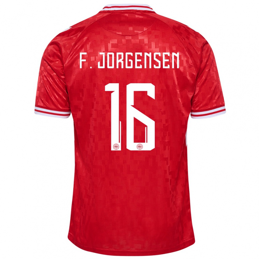 Kandiny Heren Denemarken Filip Jorgensen #16 Rood Thuisshirt Thuistenue 24-26 T-Shirt