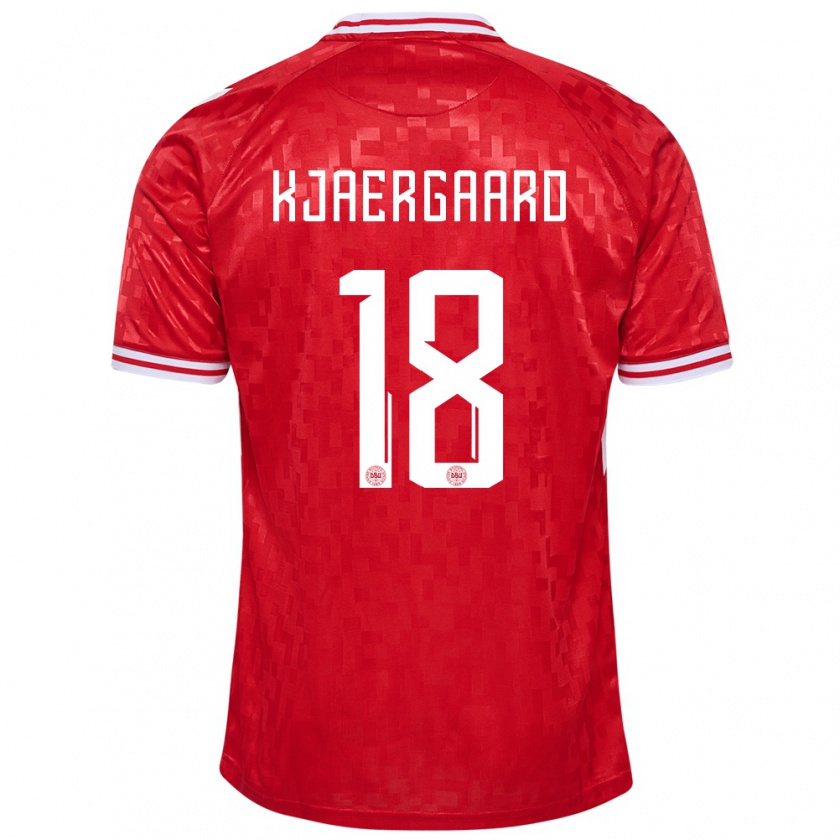 Kandiny Heren Denemarken Maurits Kjaergaard #18 Rood Thuisshirt Thuistenue 24-26 T-Shirt België