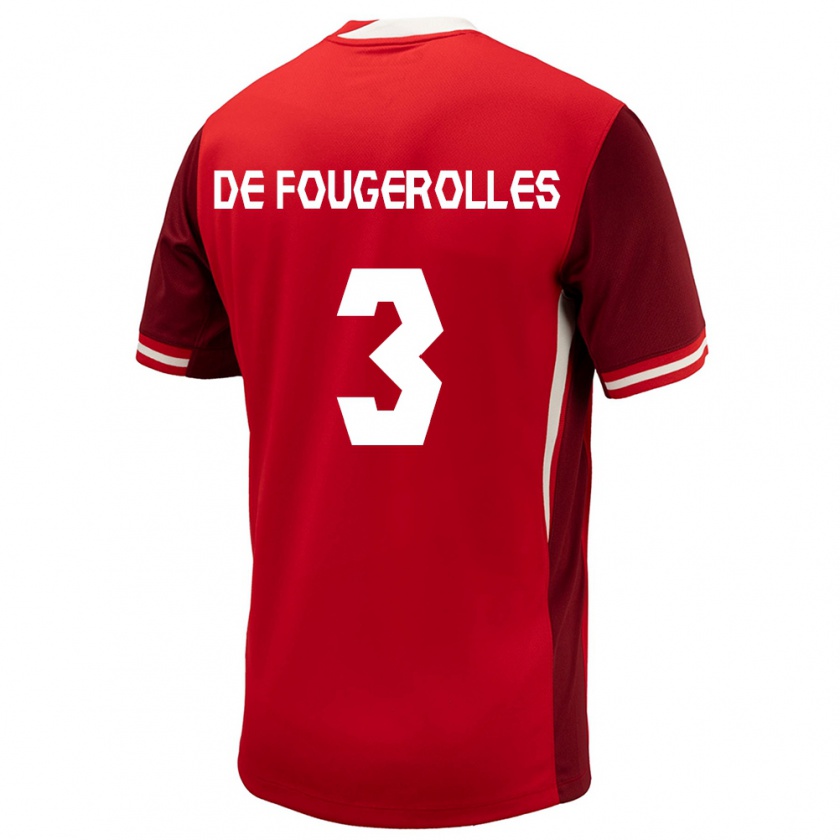 Kandiny Heren Canada Luc De Fougerolles #3 Rood Thuisshirt Thuistenue 24-26 T-Shirt