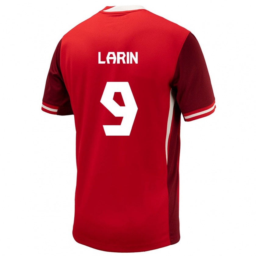 Kandiny Heren Canada Cyle Larin #9 Rood Thuisshirt Thuistenue 24-26 T-Shirt