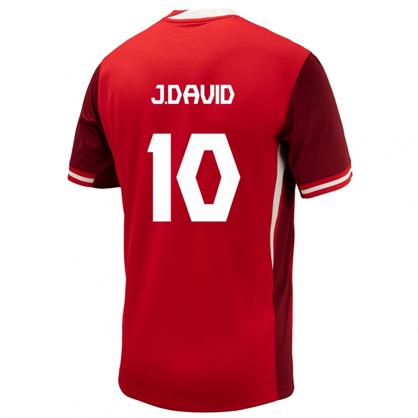 Kandiny Heren Canada Jonathan David #10 Rood Thuisshirt Thuistenue 24-26 T-Shirt België