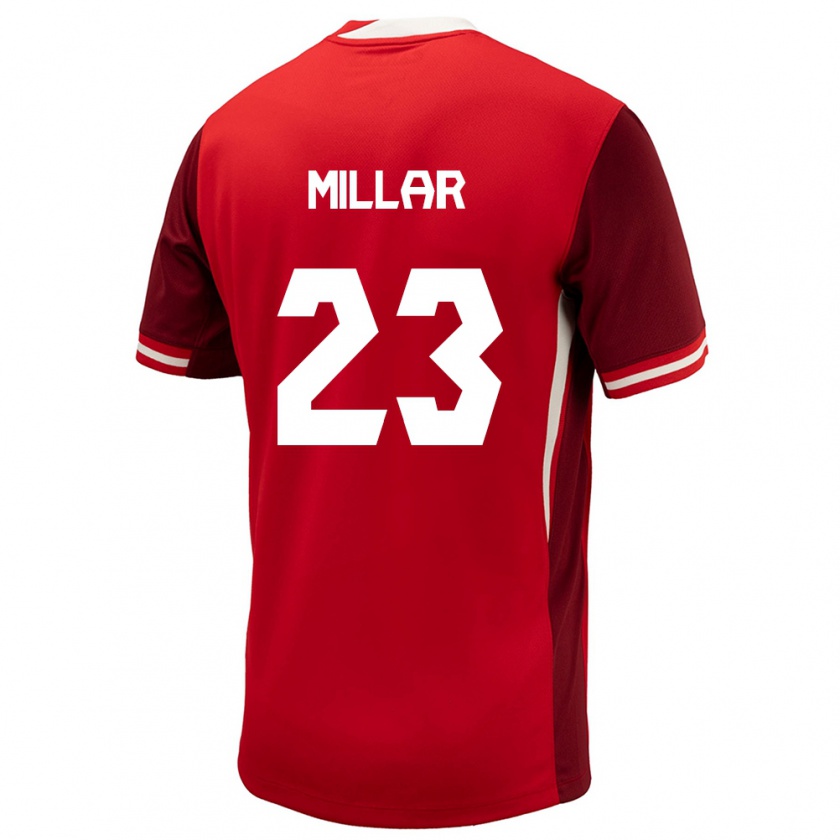 Kandiny Uomo Maglia Canada Liam Millar #23 Rosso Kit Gara Home 24-26 Maglietta