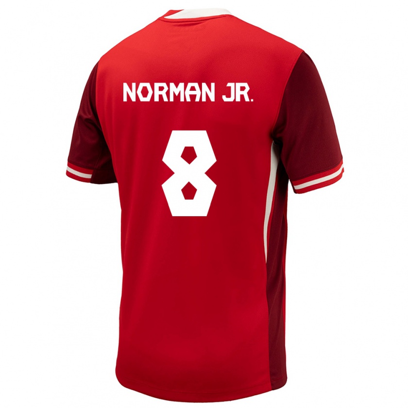 Kandiny Uomo Maglia Canada David Norman Jr. #8 Rosso Kit Gara Home 24-26 Maglietta