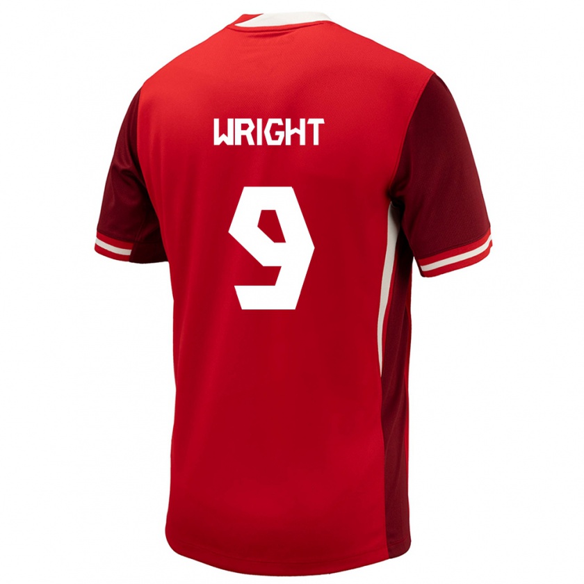 Kandiny Uomo Maglia Canada Lowell Wright #9 Rosso Kit Gara Home 24-26 Maglietta