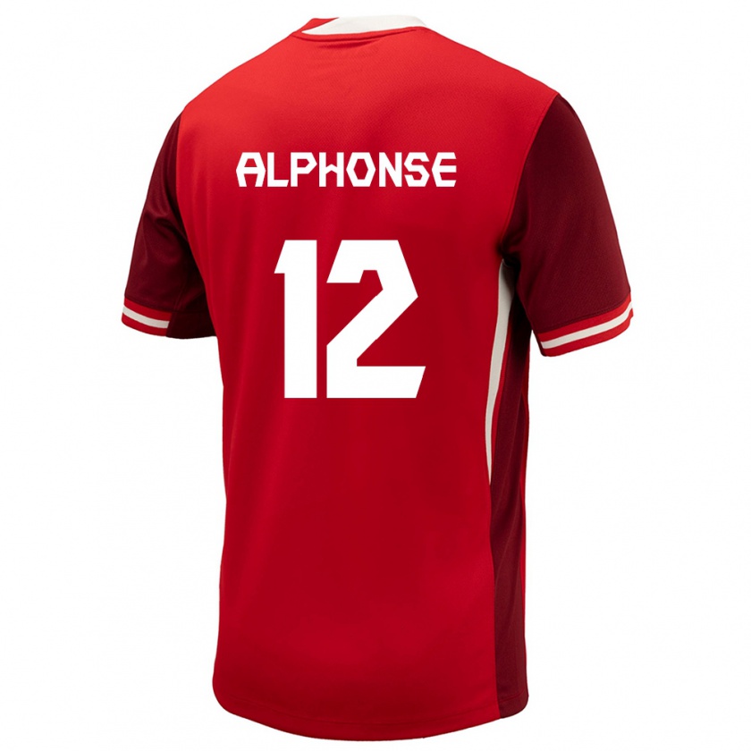 Kandiny Uomo Maglia Canada Jefferson Alphonse #12 Rosso Kit Gara Home 24-26 Maglietta