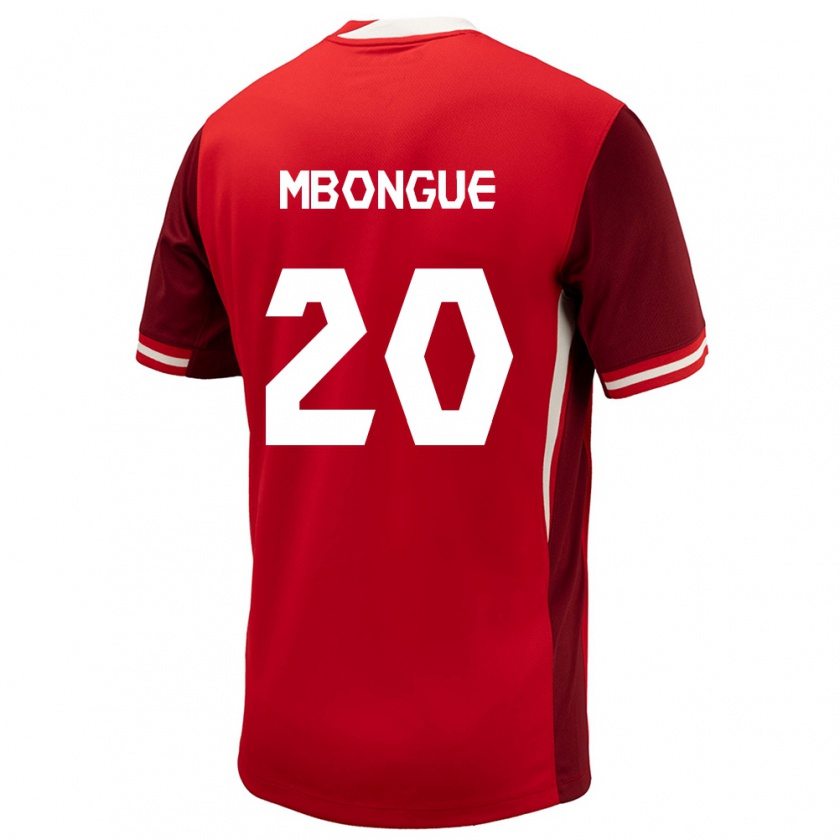 Kandiny Uomo Maglia Canada Hugo Mbongue #20 Rosso Kit Gara Home 24-26 Maglietta