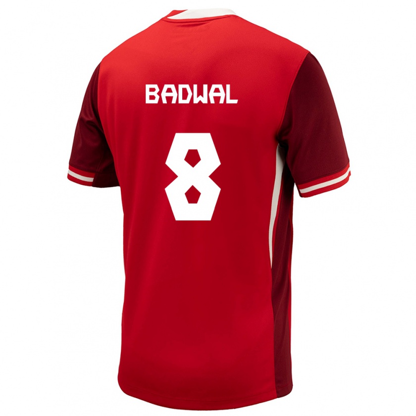 Kandiny Heren Canada Jeevan Badwal #8 Rood Thuisshirt Thuistenue 24-26 T-Shirt