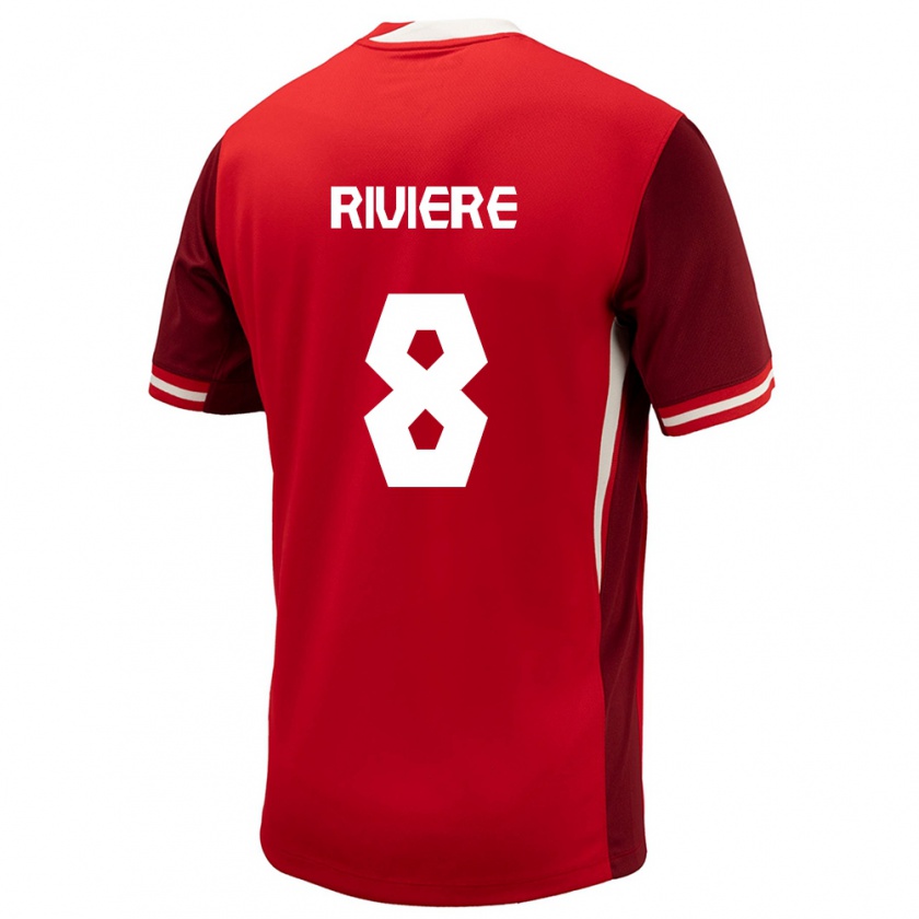 Kandiny Hombre Camiseta Canadá Jayde Riviere #8 Rojo 1ª Equipación 24-26 La Camisa