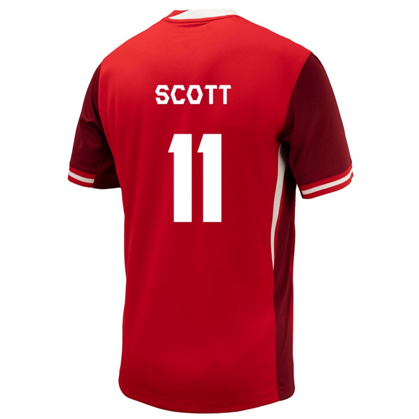 Kandiny Hombre Camiseta Canadá Desiree Scott #11 Rojo 1ª Equipación 24-26 La Camisa